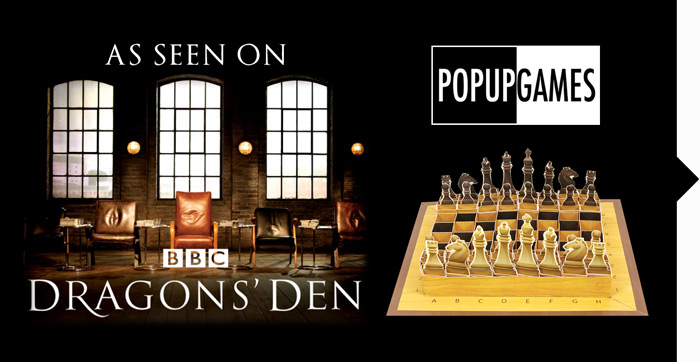As Seen On BBC Dragons’ Den 2023 The Pop-Up Chess Set